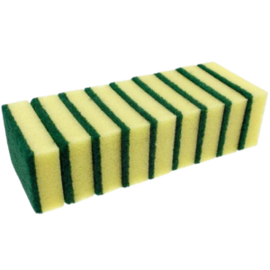 Kleine schuurspons, groen/geel, 10 stuks