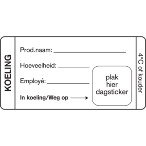 Comfort etiket per rol wit wash-off, 500 stuks, koeling