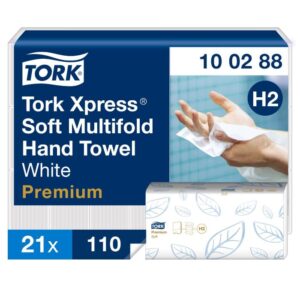 Tork H2 vouwhanddoek, m-vouw, 34x21cm, 2 lgs, 2856 stuks