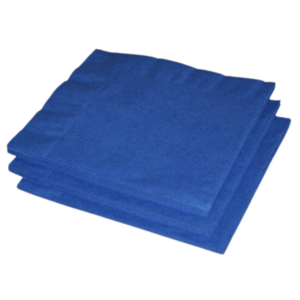 Servetten blauw, 24 x 24, 2lgs, 1/4 vw, 2400 stuks