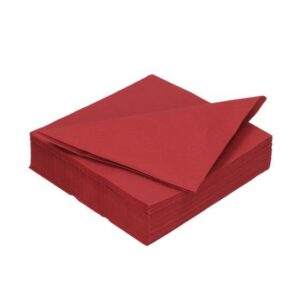 Servetten bordeaux, 24x24, 2lgs, 1/4 vw, 2400 stuks